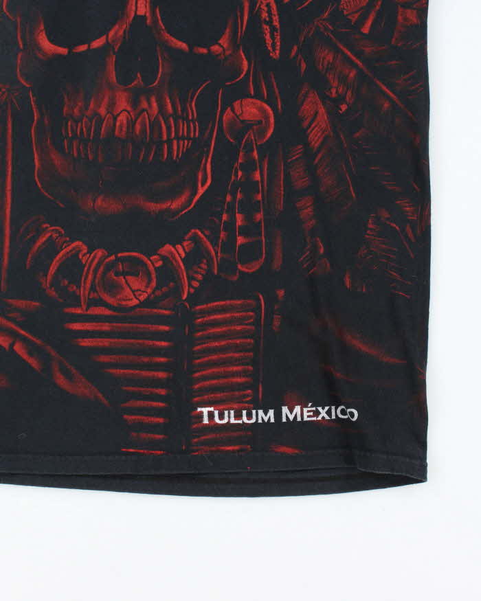 Vintage Y2K Mexican Skull All Over Print T-Shirt - L