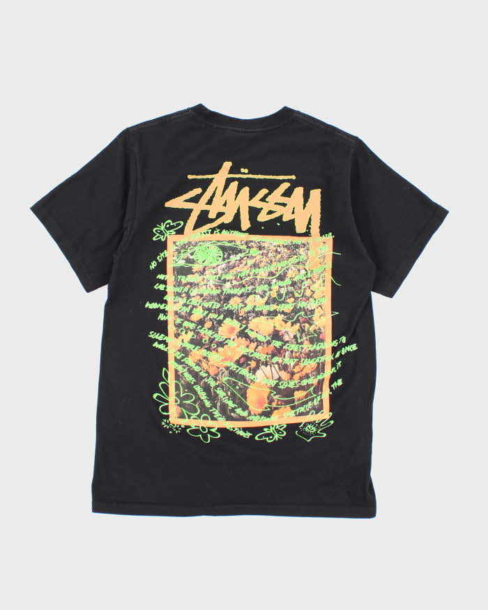 Vintage Stussy Spell Out Butterfly Graphic T-Shirt - S