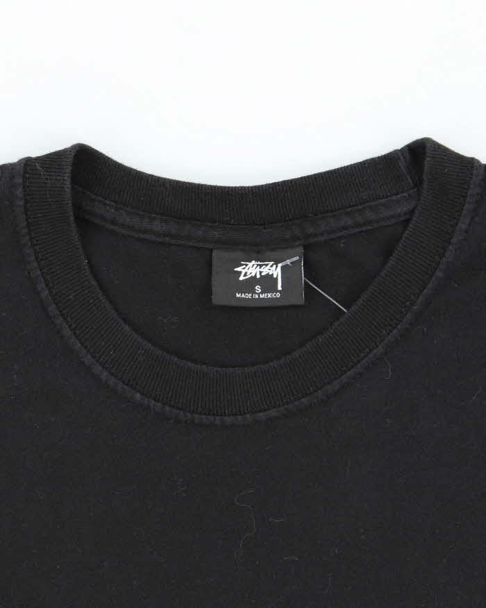 Vintage Stussy Spell Out Butterfly Graphic T-Shirt - S