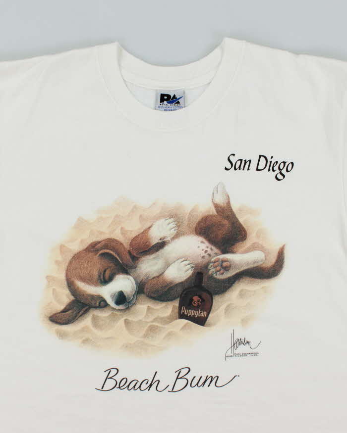 Vintage 90's Dan Diego Puppy Dog Graphic T-Shirt - L