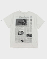 Vintage Y2K World Report Newspaper Graphic T-Shirt - L