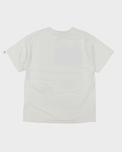Vintage Y2K World Report Newspaper Graphic T-Shirt - L