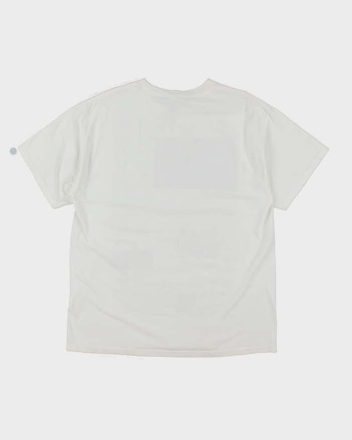 Vintage Y2K World Report Newspaper Graphic T-Shirt - L