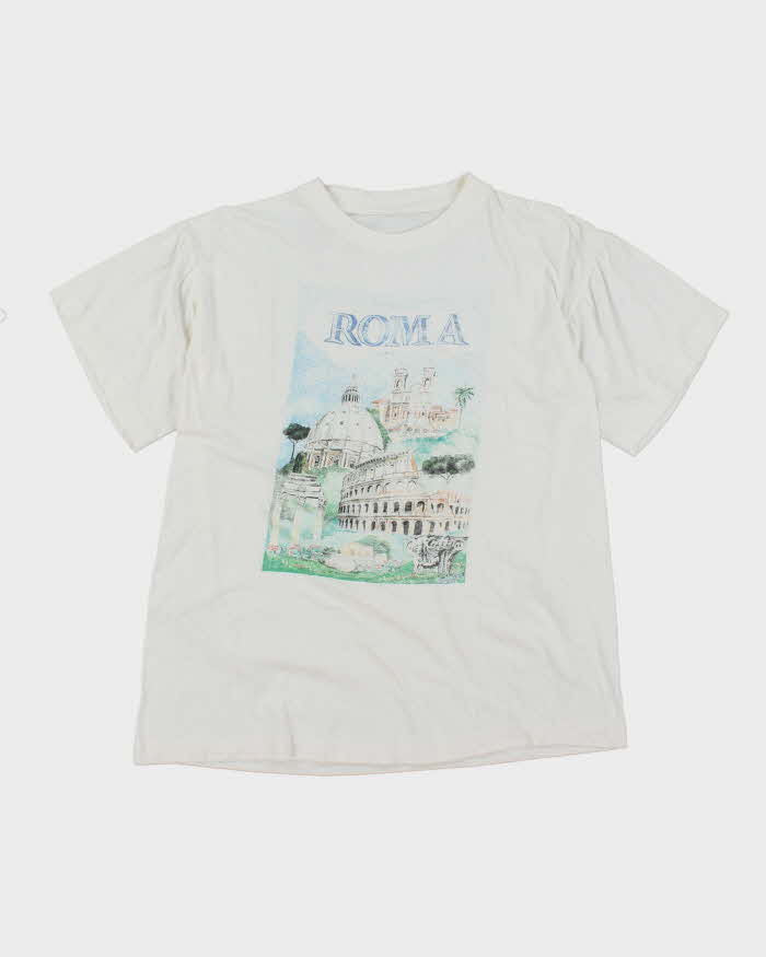Vintage 90's Roma Italy Graphic Souvenir T-Shirt - M