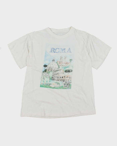 Vintage 90's Roma Italy Graphic Souvenir T-Shirt - M