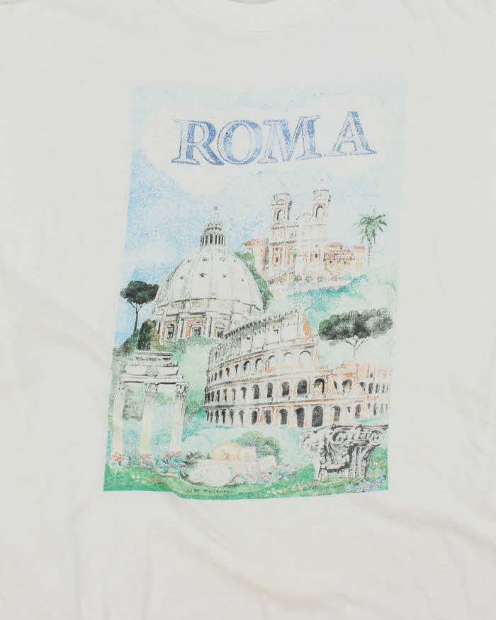 Vintage 90's Roma Italy Graphic Souvenir T-Shirt - M