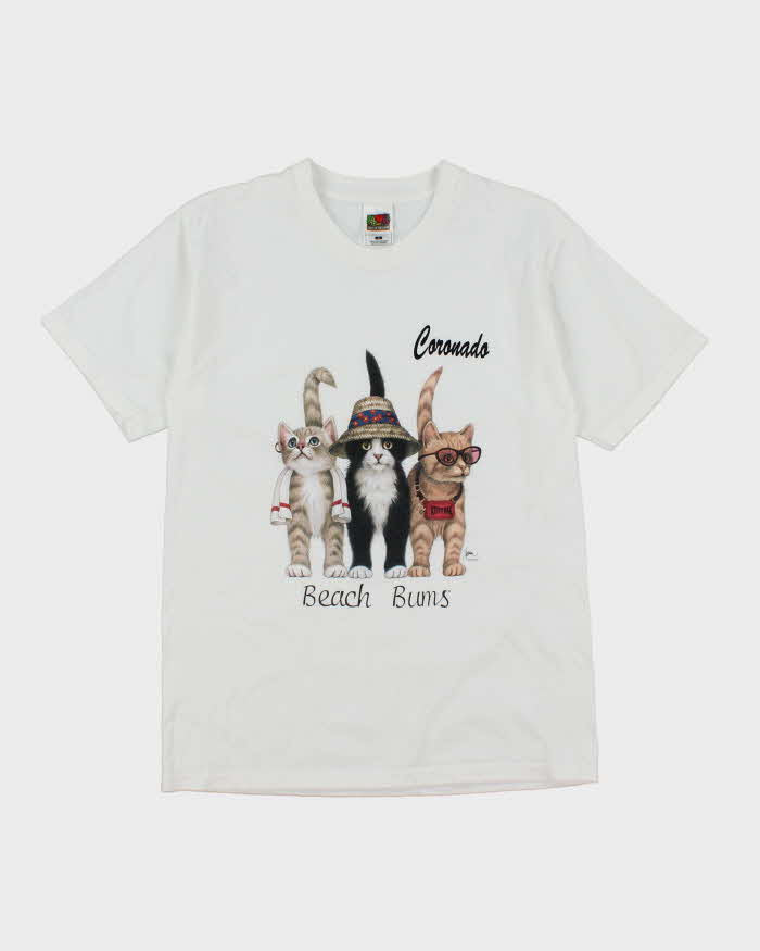 Vintage 90's Beach Bums Cat Graphic T-Shirt - M