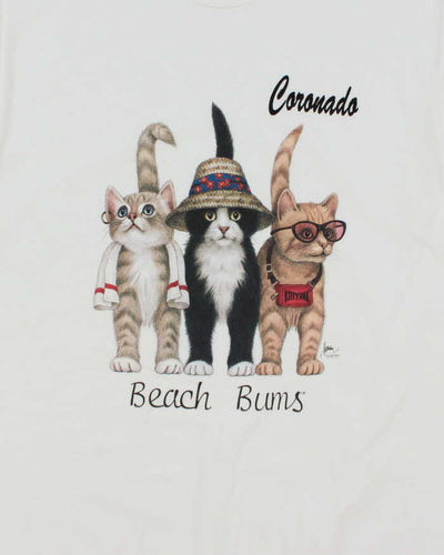 Vintage 90's Beach Bums Cat Graphic T-Shirt - M