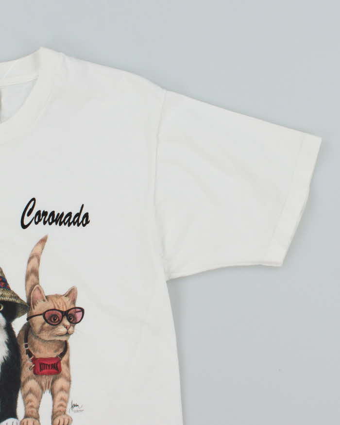 Vintage 90's Beach Bums Cat Graphic T-Shirt - M