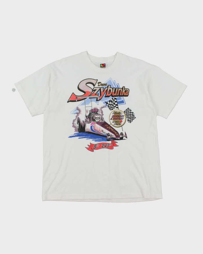 Vintage 90's Dave Szybunka Car Racing T-Shirt - XL