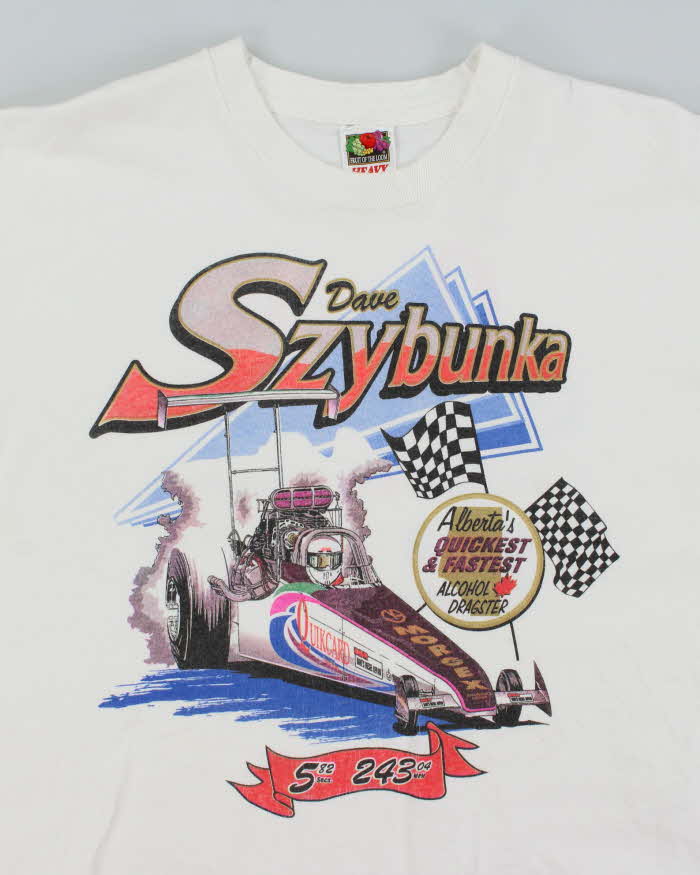Vintage 90's Dave Szybunka Car Racing T-Shirt - XL