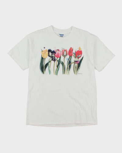 Vintage 90's Frogs in Flowers Graphic T-Shirt - L