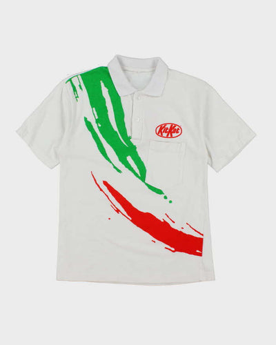 Vintage KitKat Patterned Polo Shirt - L