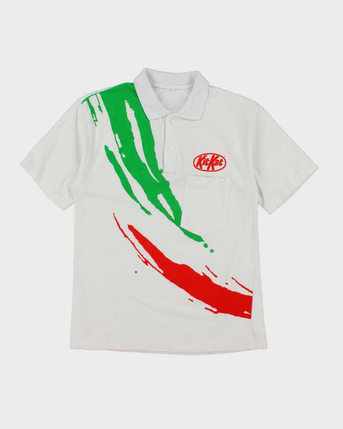 Vintage KitKat Patterned Polo Shirt - L