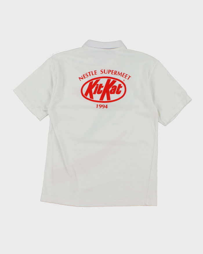 Vintage KitKat Patterned Polo Shirt - L