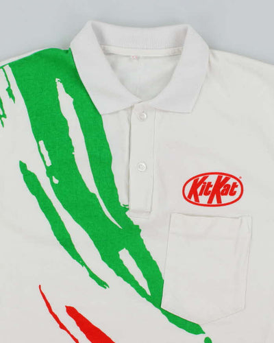 Vintage KitKat Patterned Polo Shirt - L