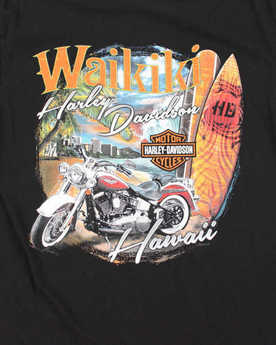 Vintage Harley Davidson Waikiki Biker Graphic T-Shirt - L