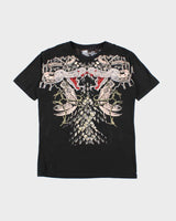Vintage Y2K Affliction Sequined Snake Graphic T-Shirt - XXL