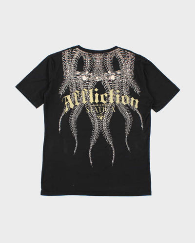 Vintage Y2K Affliction Sequined Snake Graphic T-Shirt - XXL