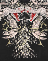 Vintage Y2K Affliction Sequined Snake Graphic T-Shirt - XXL