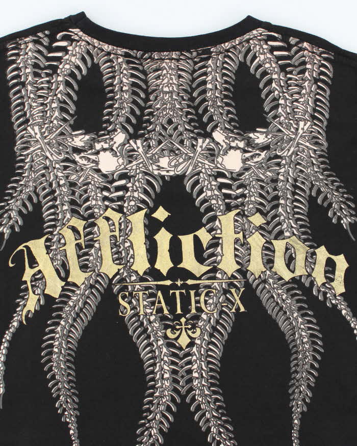 Vintage Y2K Affliction Sequined Snake Graphic T-Shirt - XXL