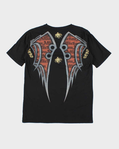 Vintage Y2K Affliction Sequined Gothic Graphic T-Shirt - XXL