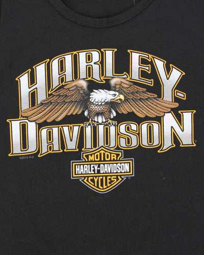 Vintage Harley Davidson Eagle Spell Out Graphic T-Shirt - L