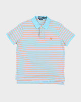 Vintage Y2K Ralph Lauren Small Horse Striped Polo Shirt - M