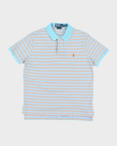 Vintage Y2K Ralph Lauren Small Horse Striped Polo Shirt - M