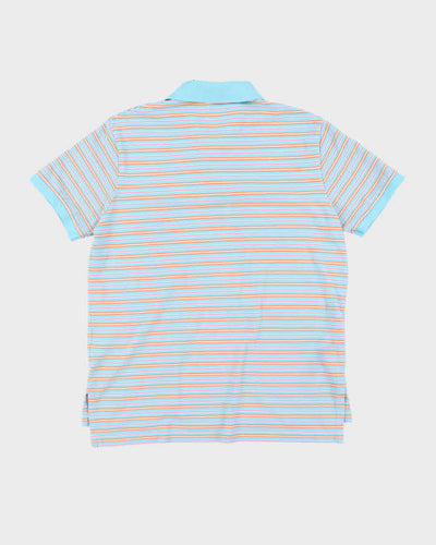 Vintage Y2K Ralph Lauren Small Horse Striped Polo Shirt - M