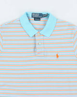 Vintage Y2K Ralph Lauren Small Horse Striped Polo Shirt - M