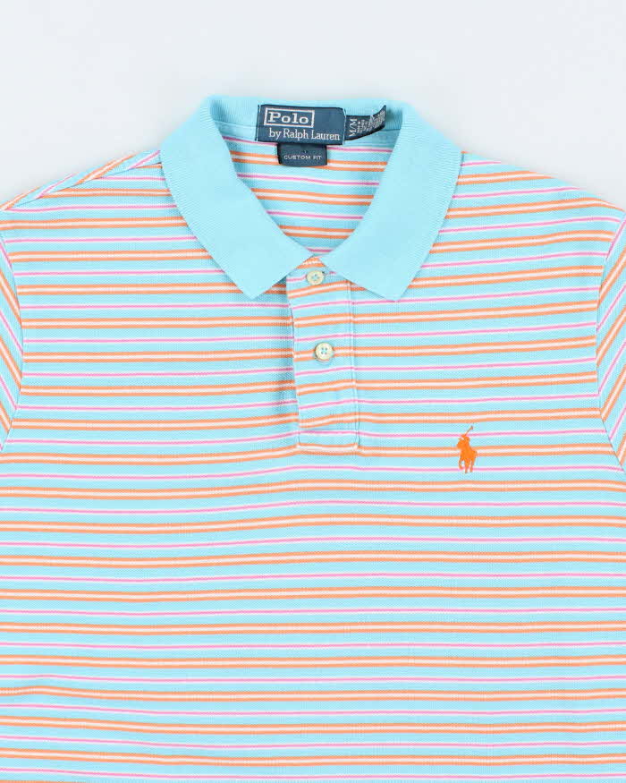 Vintage Y2K Ralph Lauren Small Horse Striped Polo Shirt - M