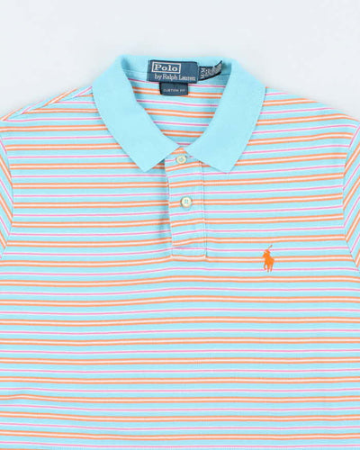 Vintage Y2K Ralph Lauren Small Horse Striped Polo Shirt - M