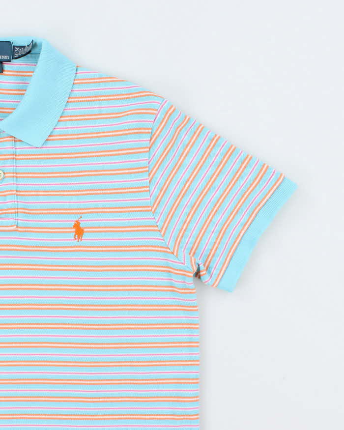 Vintage Y2K Ralph Lauren Small Horse Striped Polo Shirt - M