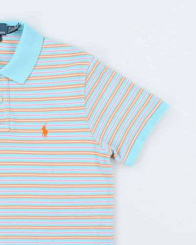 Vintage Y2K Ralph Lauren Small Horse Striped Polo Shirt - M