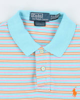 Vintage Y2K Ralph Lauren Small Horse Striped Polo Shirt - M