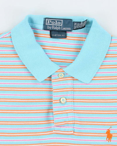 Vintage Y2K Ralph Lauren Small Horse Striped Polo Shirt - M