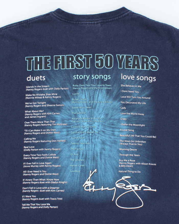 Vintage Y2K Kenny Rodgers Music Graphic T-Shirt - XL