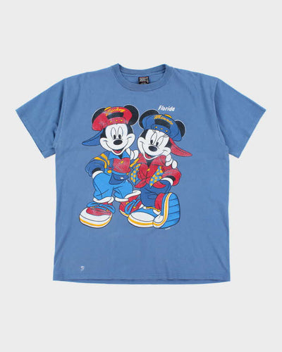 Vintage 90's Disney Mickey & Minnie Mouse Profile Graphic T-Shirt - XL
