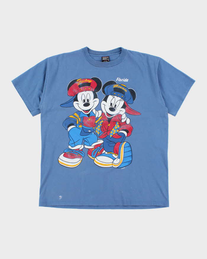 Vintage 90's Disney Mickey & Minnie Mouse Profile Graphic T-Shirt - XL