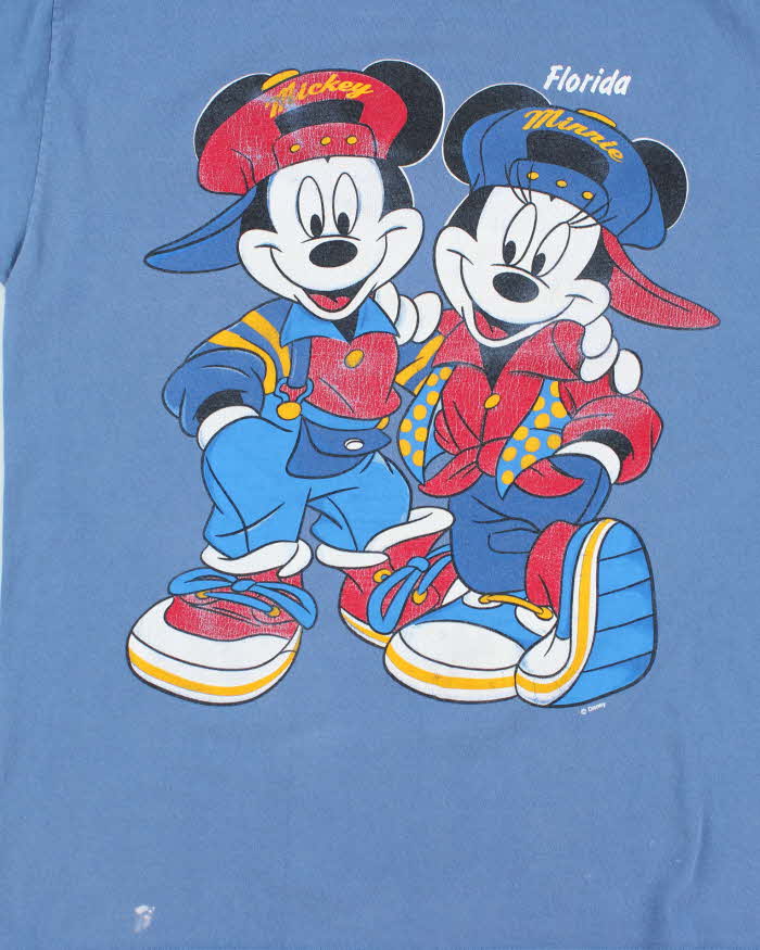 Vintage 90's Disney Mickey &amp; Minnie Mouse Profile Graphic T-Shirt - XL
