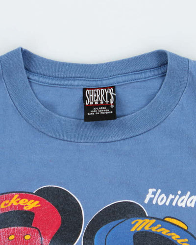 Vintage 90's Disney Mickey & Minnie Mouse Profile Graphic T-Shirt - XL