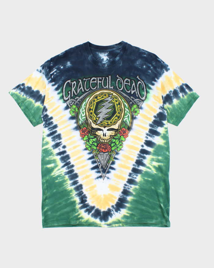 Vintage 2000's Liquid Blue Grateful Dead Irish Tie-Dye T-Shirt - L