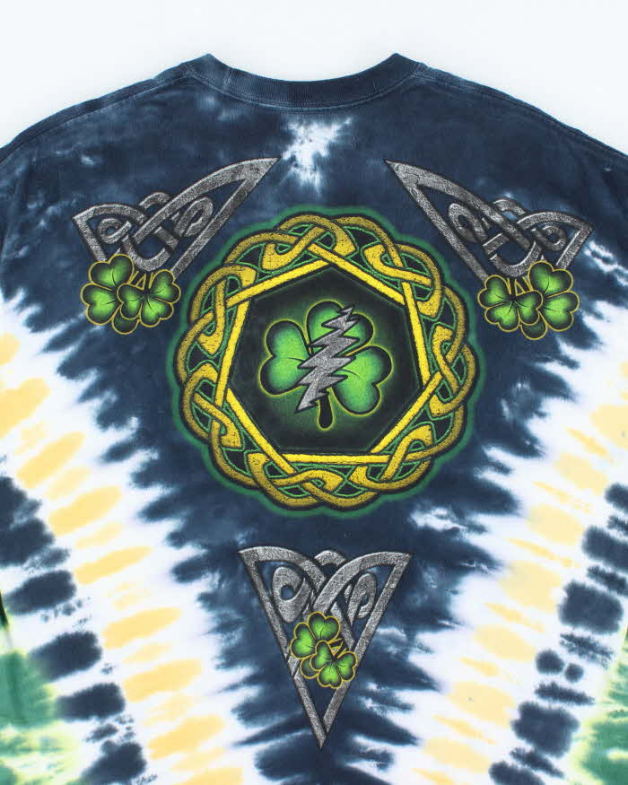 Vintage 2000's Liquid Blue Grateful Dead Irish Tie-Dye T-Shirt - L