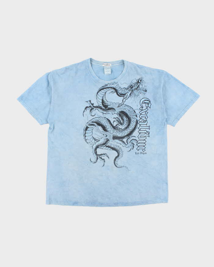Vintage Y2K Excalibur Las Vegas Hotel Dragon Graphic T-Shirt - XL