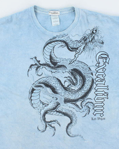Vintage Y2K Excalibur Las Vegas Hotel Dragon Graphic T-Shirt - XL