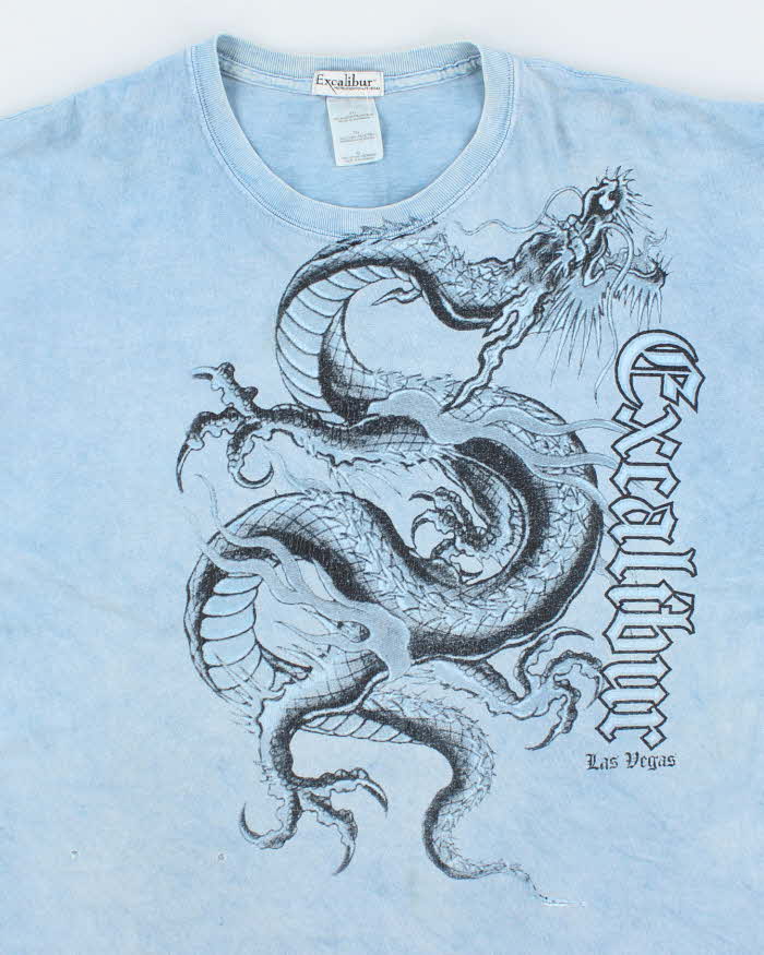 Vintage Y2K Excalibur Las Vegas Hotel Dragon Graphic T-Shirt - XL