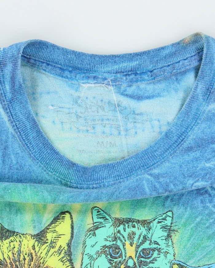 Vintage Cat Heads Tye Dye Graphic T-Shirt - M