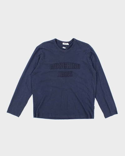 Vintage Y2K Moschino Embossed Logo Long Sleeve T-Shirt - L