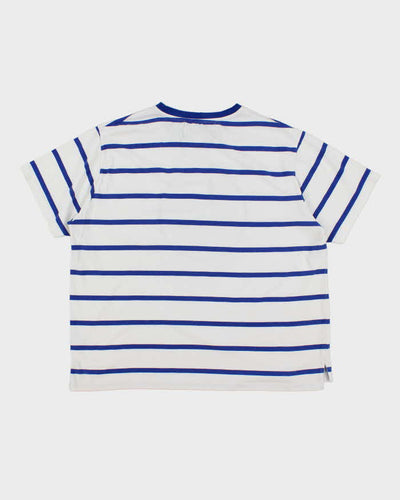 Vintage National Hockey League Edmonton Oilers Striped T-Shirt - XL